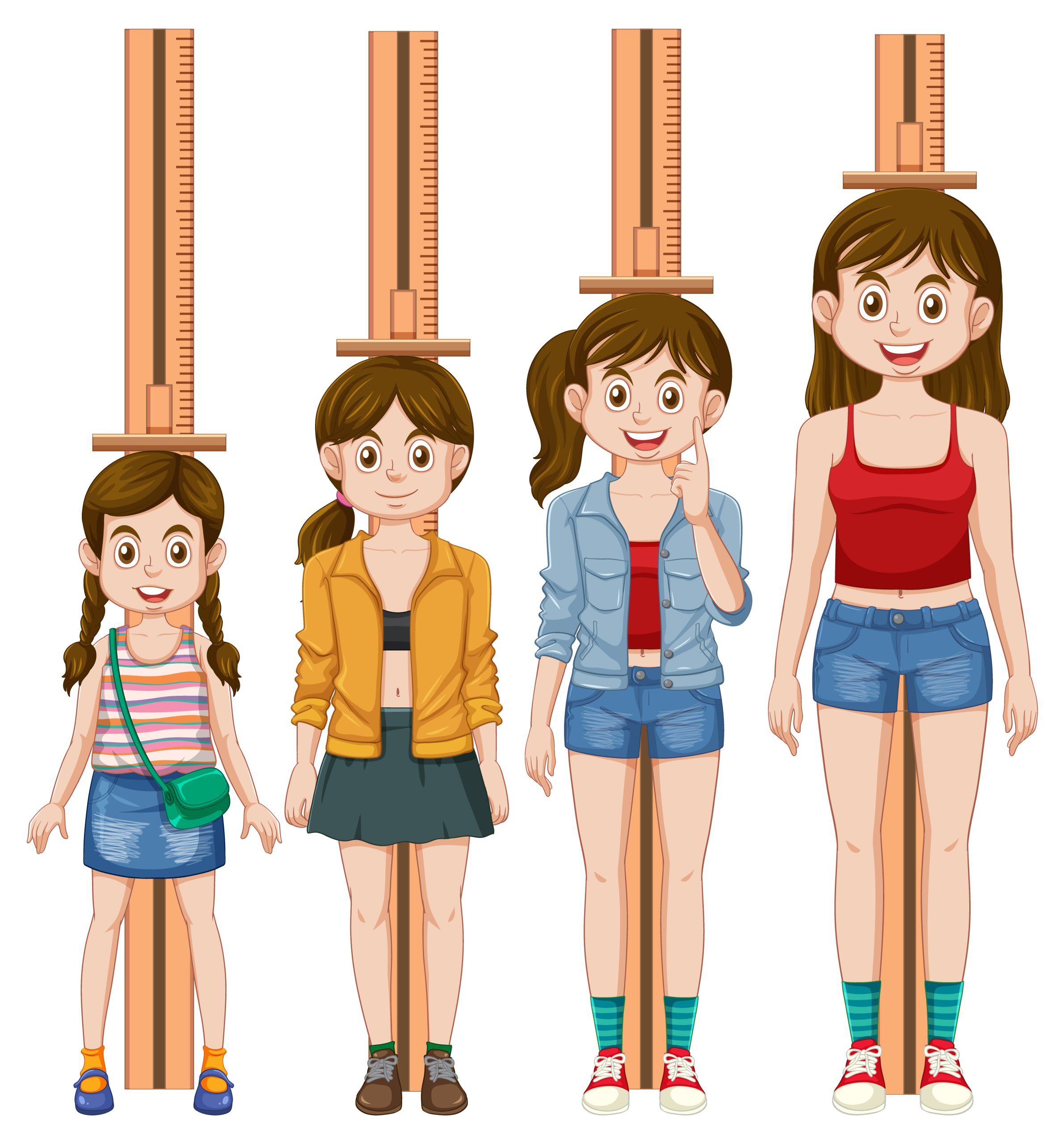 Puberty Girl Measuring Height illustration
